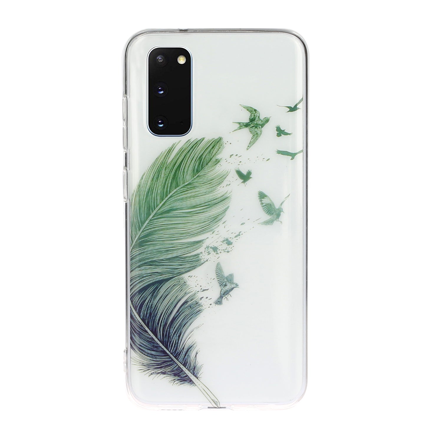 Pattern Printing IMD Design TPU Phone Protection Shell for Samsung Galaxy S20 4G/S20 5G - Feather