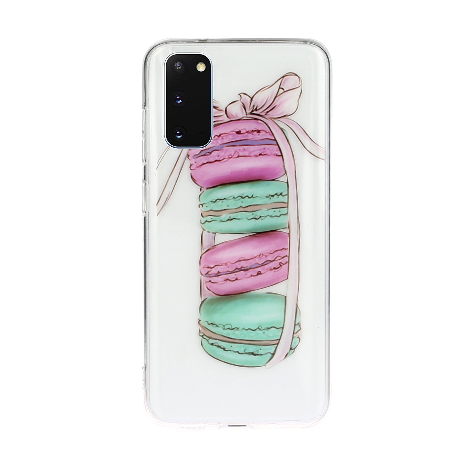 Pattern Printing IMD Design TPU Phone Protection Shell for Samsung Galaxy S20 4G/S20 5G - Pink and Green Doughnut