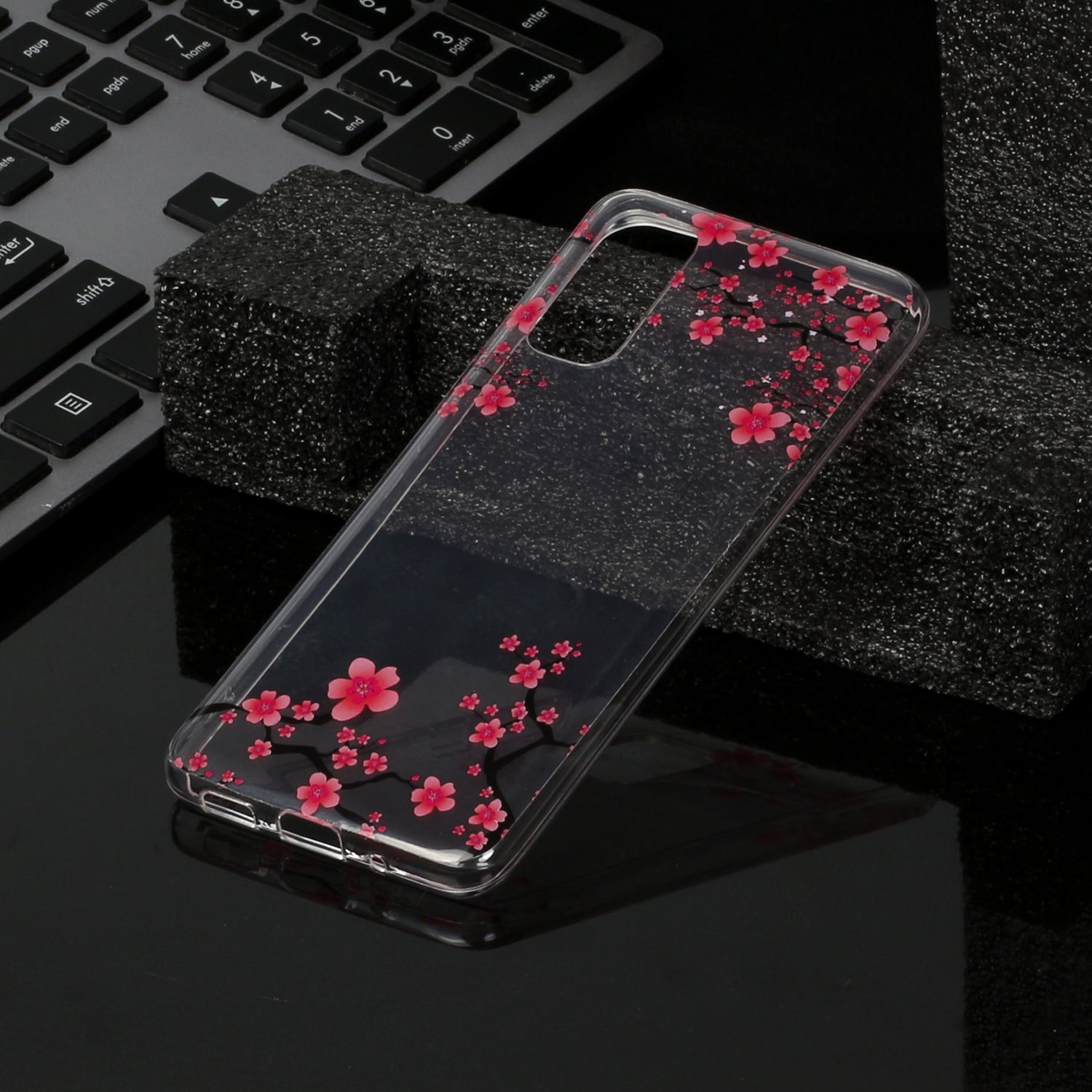 Pattern Printing IMD Design TPU Phone Protection Shell for Samsung Galaxy S20 4G/S20 5G - Red Flower