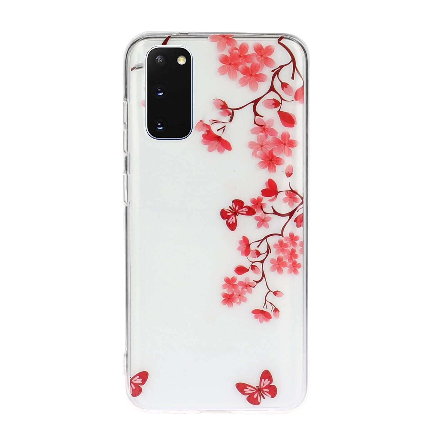 Pattern Printing IMD Design TPU Phone Protection Shell for Samsung Galaxy S20 4G/S20 5G - Butterfly and Flower