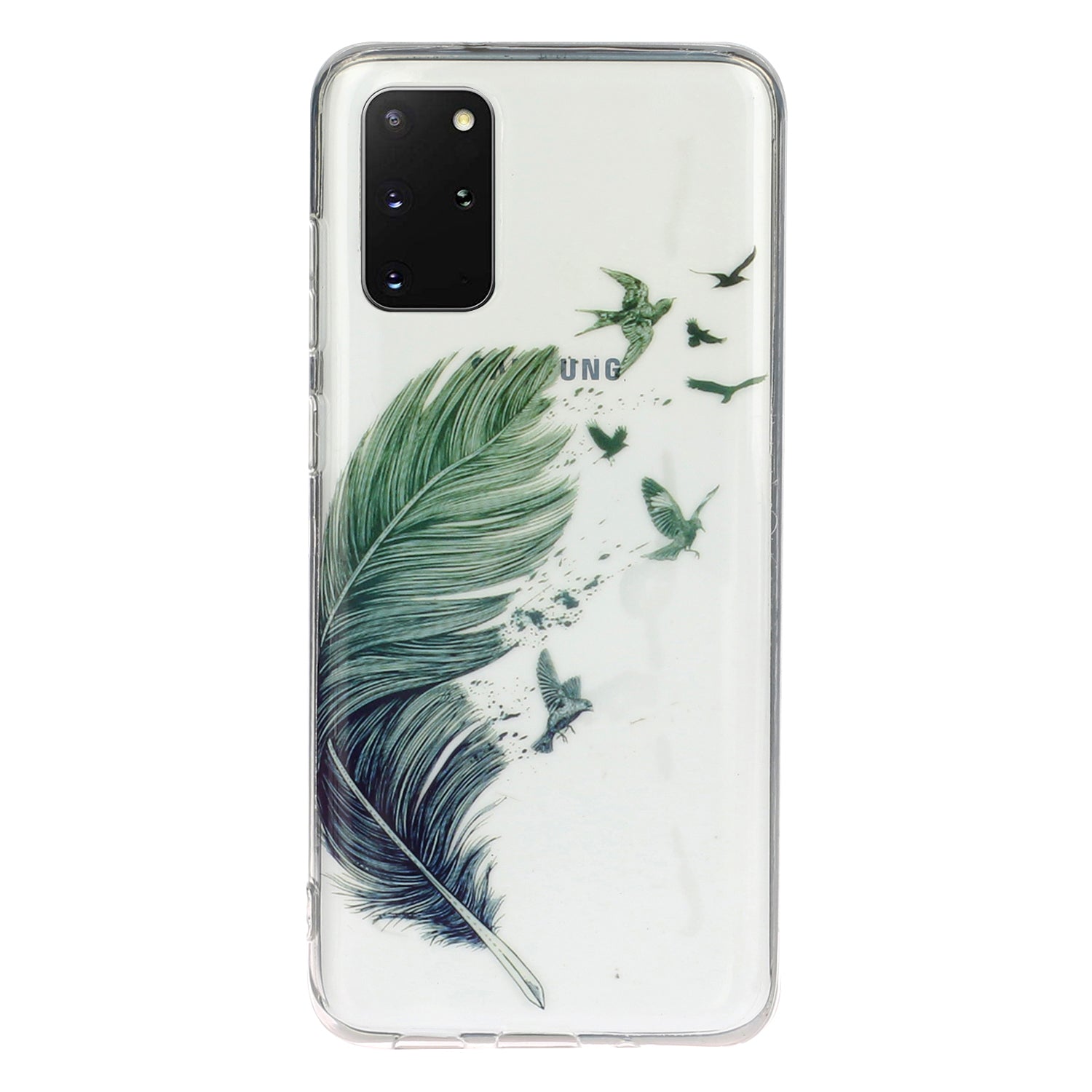 For Samsung Galaxy S20 Plus/S20 Plus 5G [IMD Pattern Printing] TPU Mobile Shell Casing - Feather Birds