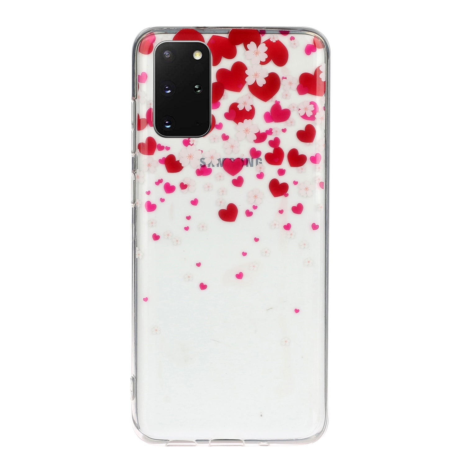 For Samsung Galaxy S20 Plus/S20 Plus 5G [IMD Pattern Printing] TPU Mobile Shell Casing - Hearts and Flowers