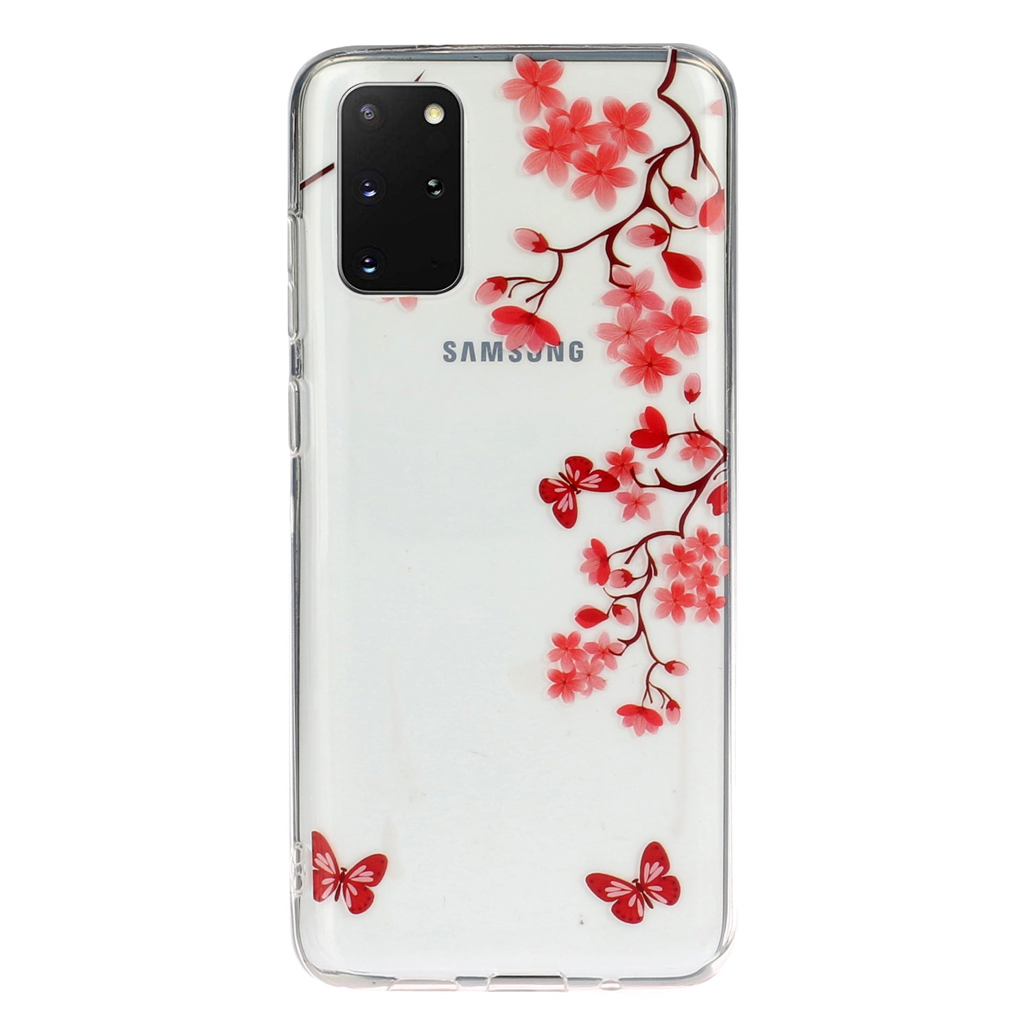 For Samsung Galaxy S20 Plus/S20 Plus 5G [IMD Pattern Printing] TPU Mobile Shell Casing - Flowers and Butterflies