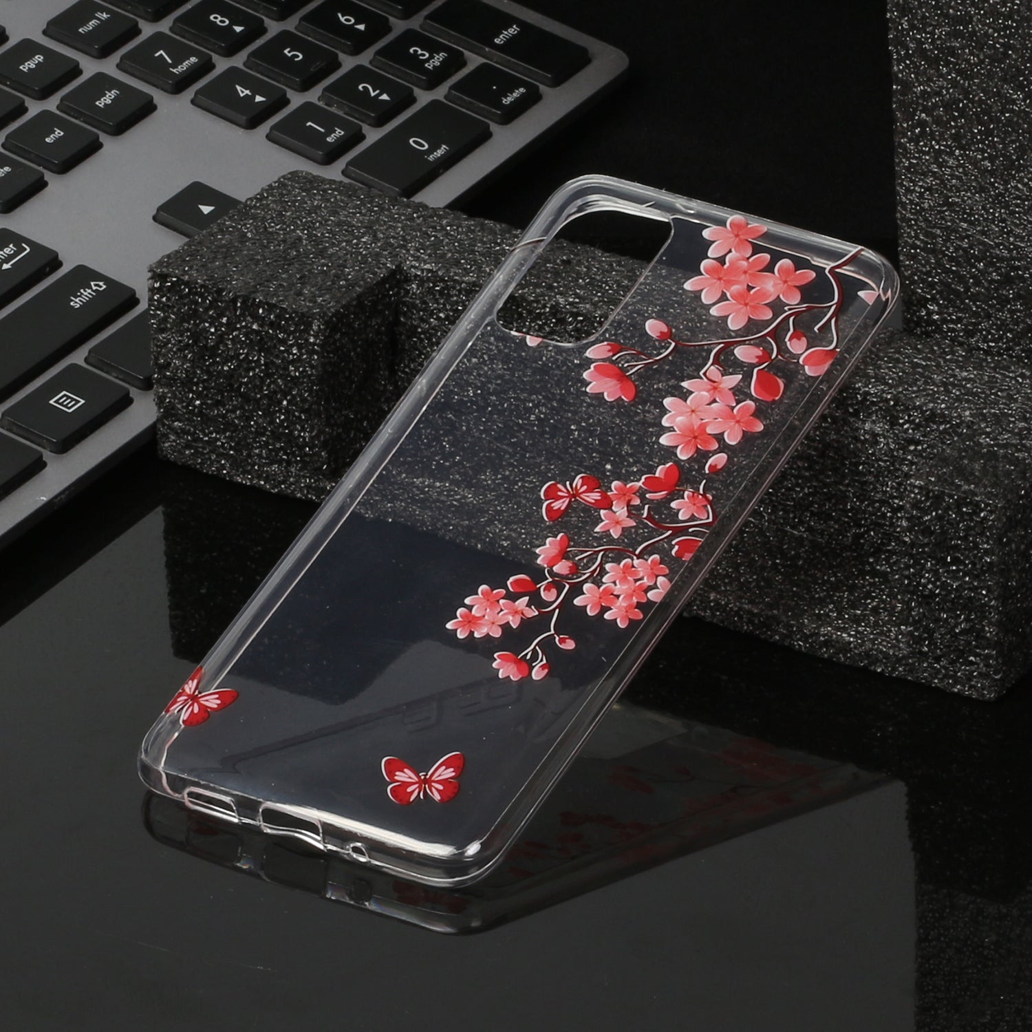 For Samsung Galaxy S20 Plus/S20 Plus 5G [IMD Pattern Printing] TPU Mobile Shell Casing - Flowers and Butterflies