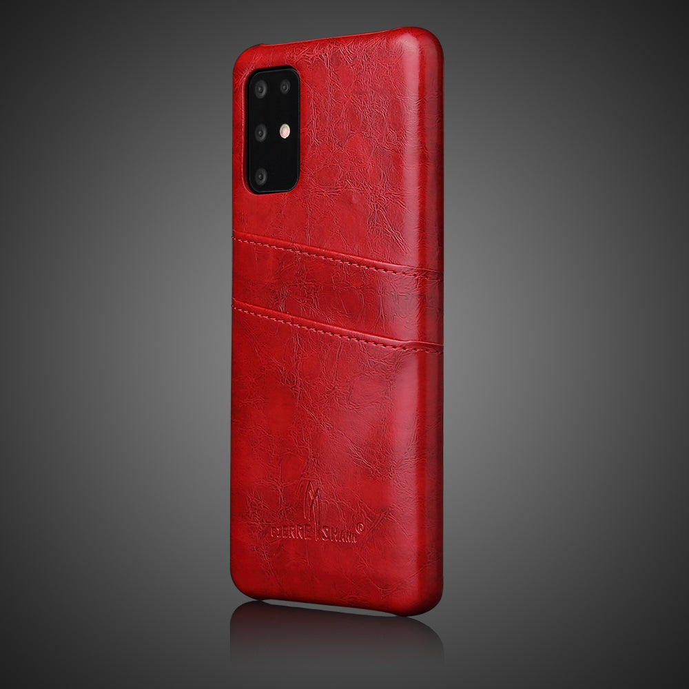 Special Oil Wax Leather Coated PC Cover for Samsung Galaxy S20 Plus - Red