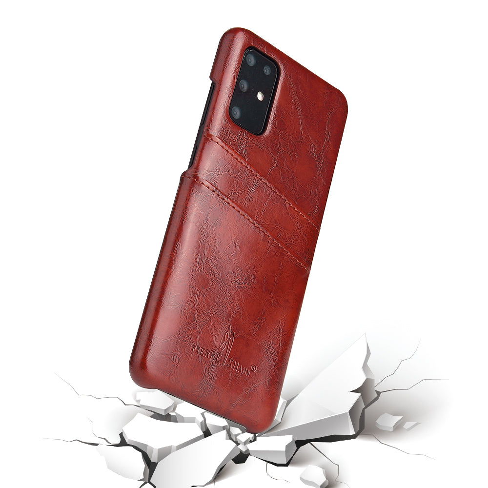 Special Oil Wax Leather Coated PC Cover for Samsung Galaxy S20 Plus - Wine Red