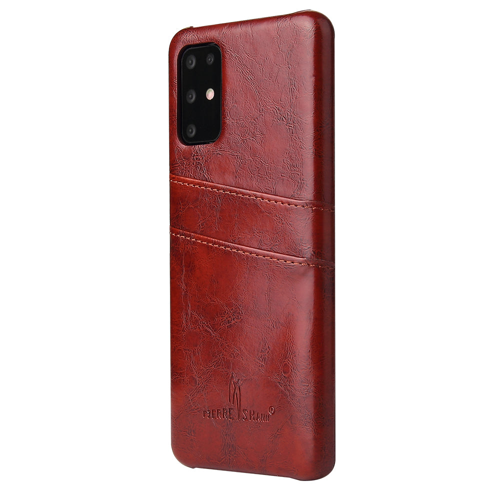 Special Oil Wax Leather Coated PC Cover for Samsung Galaxy S20 Plus - Wine Red