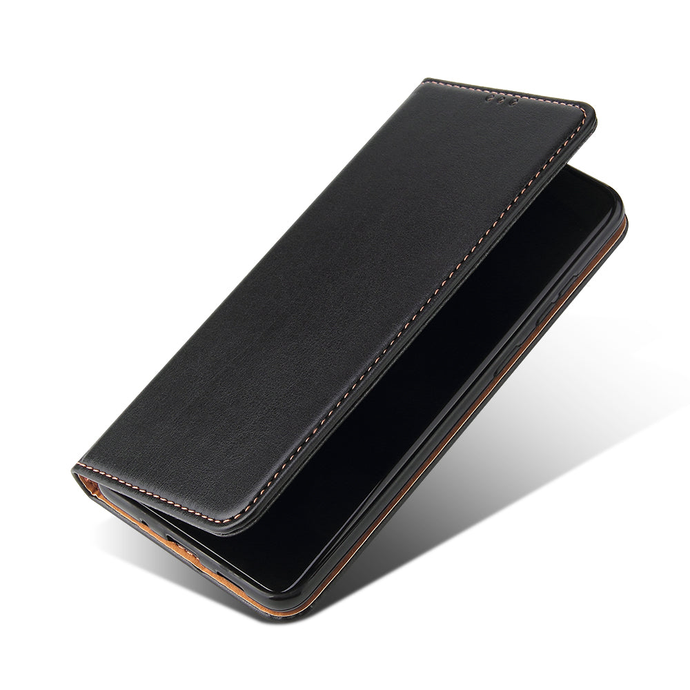 Textured Leather Wallet Stand Flip Phone Case Protection Shell for Samsung Galaxy S20 4G/S20 5G - Black