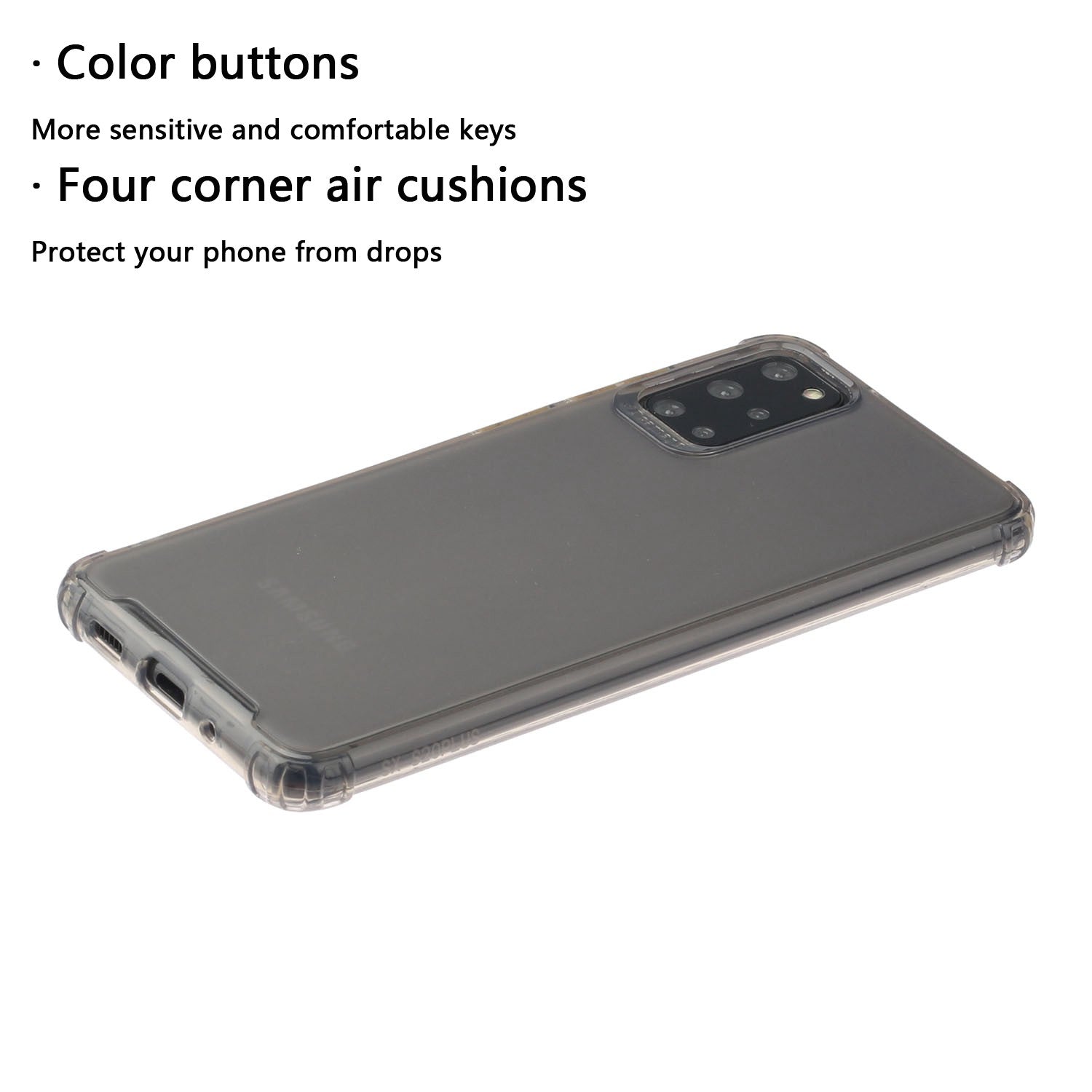 Soft Drop-proof Matte TPU Phone Case for Samsung Galaxy S20 Plus - Grey