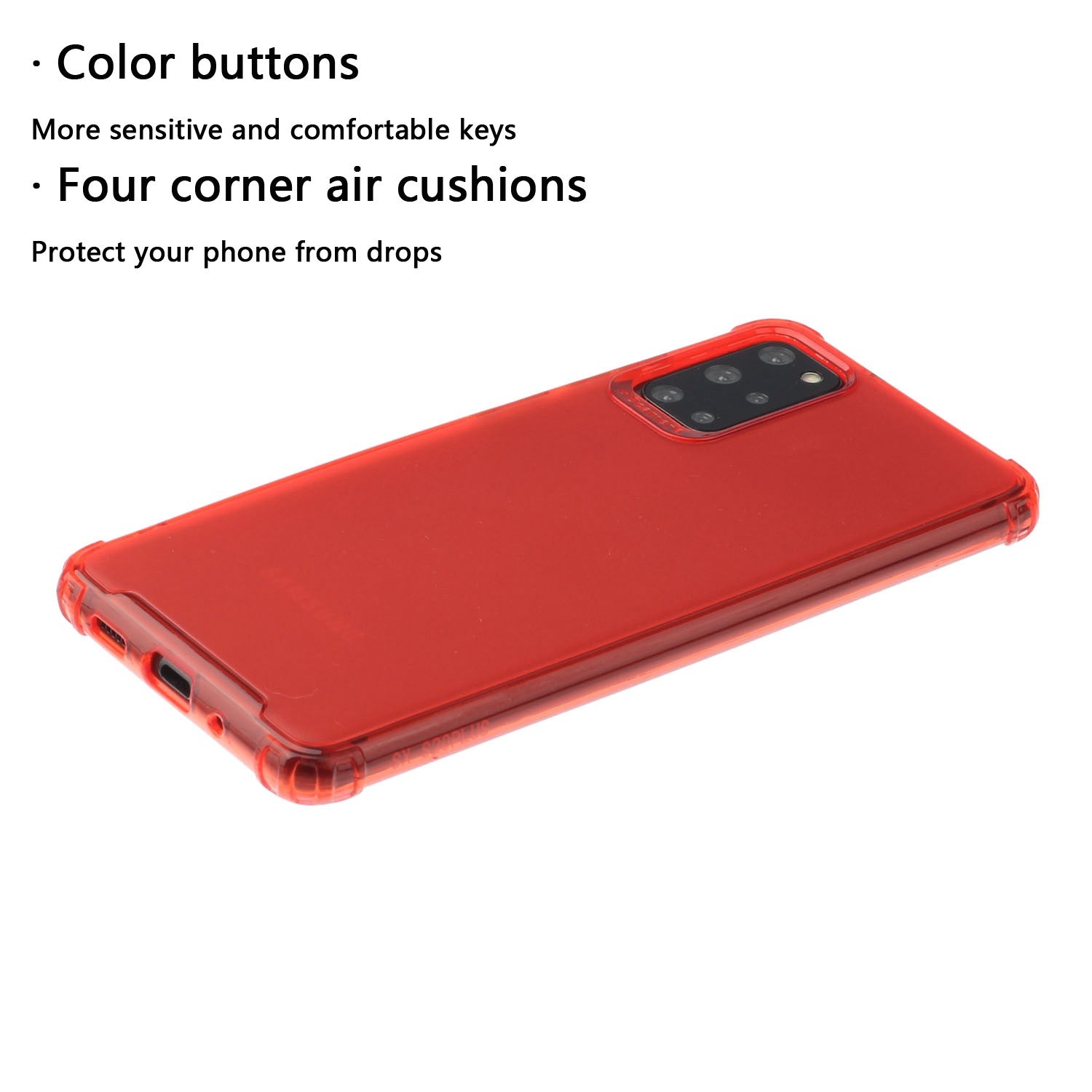 Soft Drop-proof Matte TPU Phone Case for Samsung Galaxy S20 Plus - Red