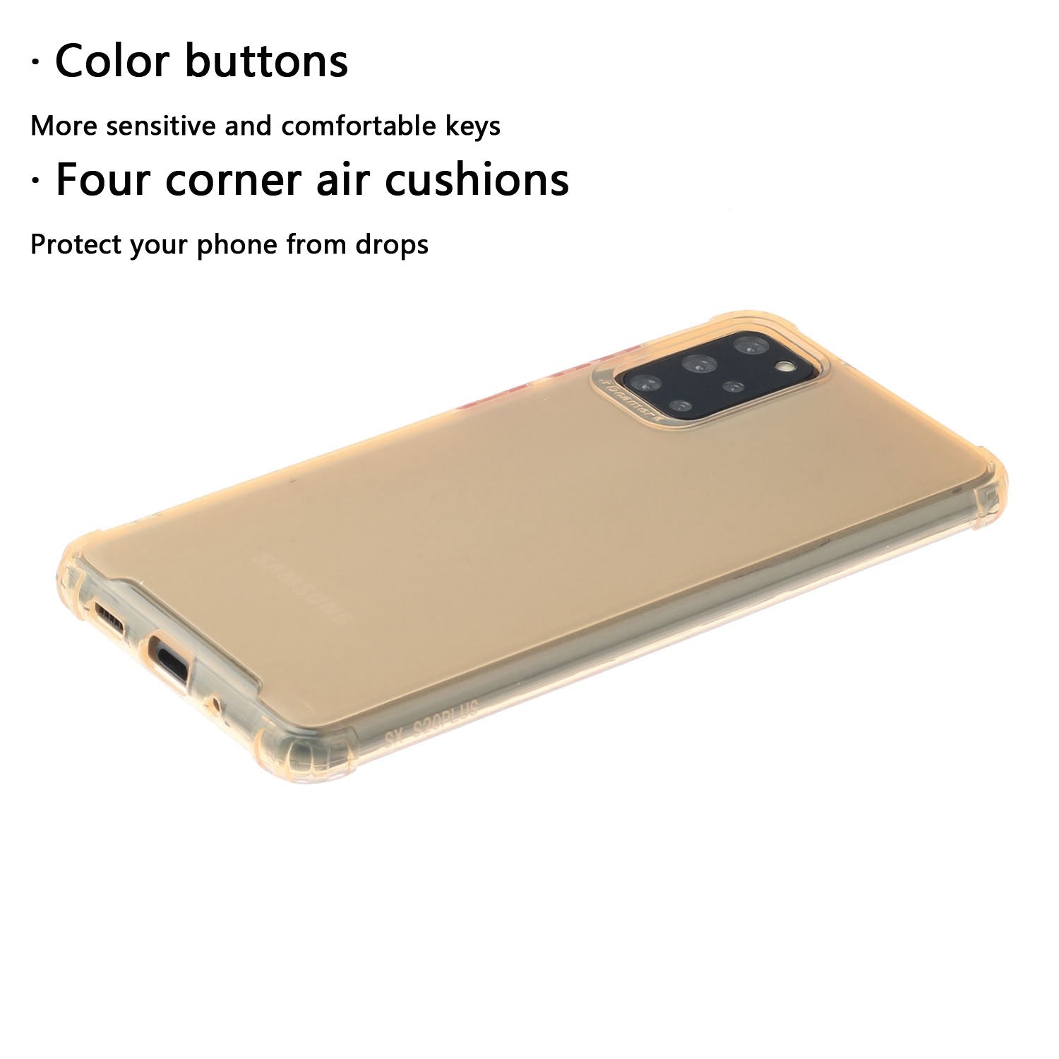 Soft Drop-proof Matte TPU Phone Case for Samsung Galaxy S20 Plus - Yellow