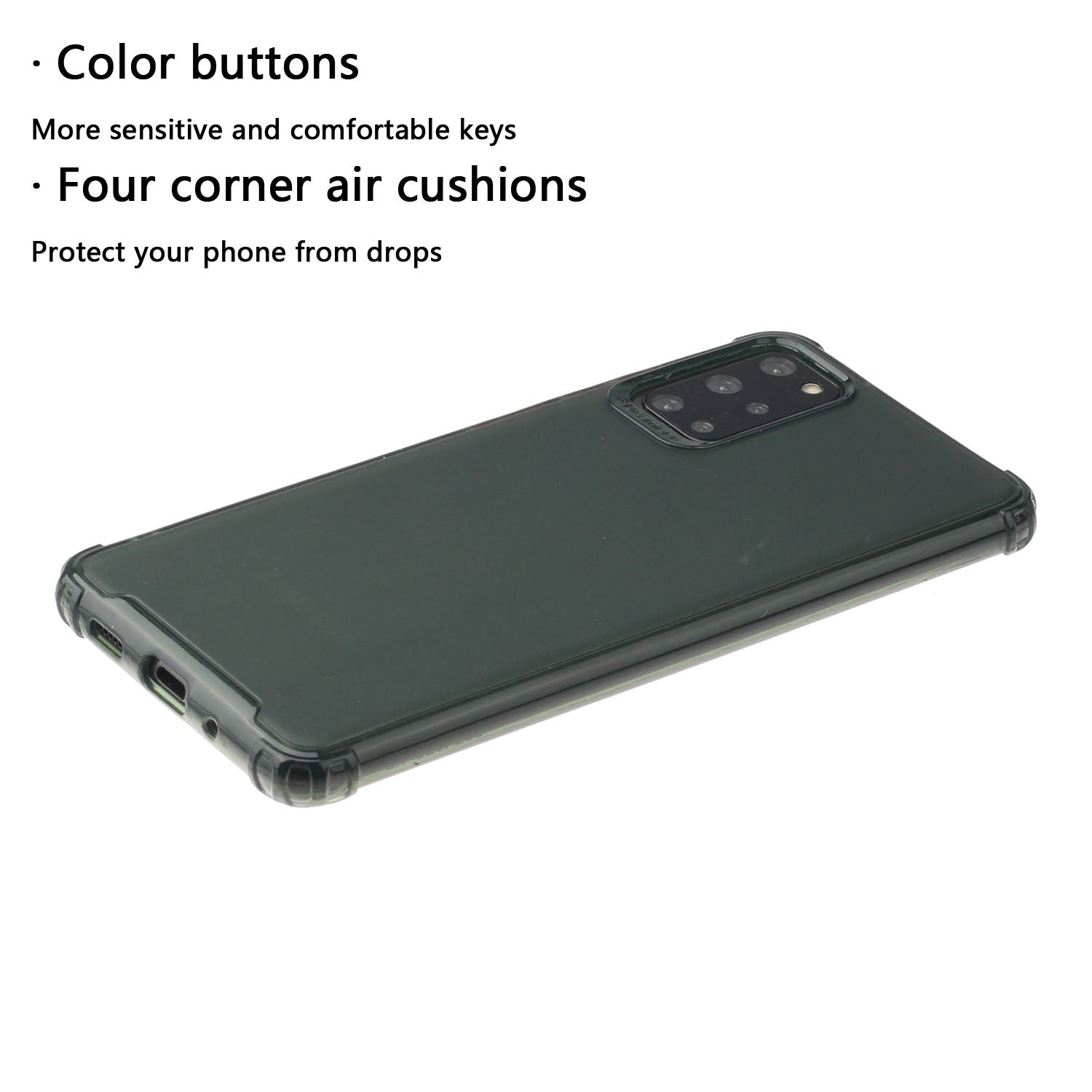 Soft Drop-proof Matte TPU Phone Case for Samsung Galaxy S20 Plus - Dark Green