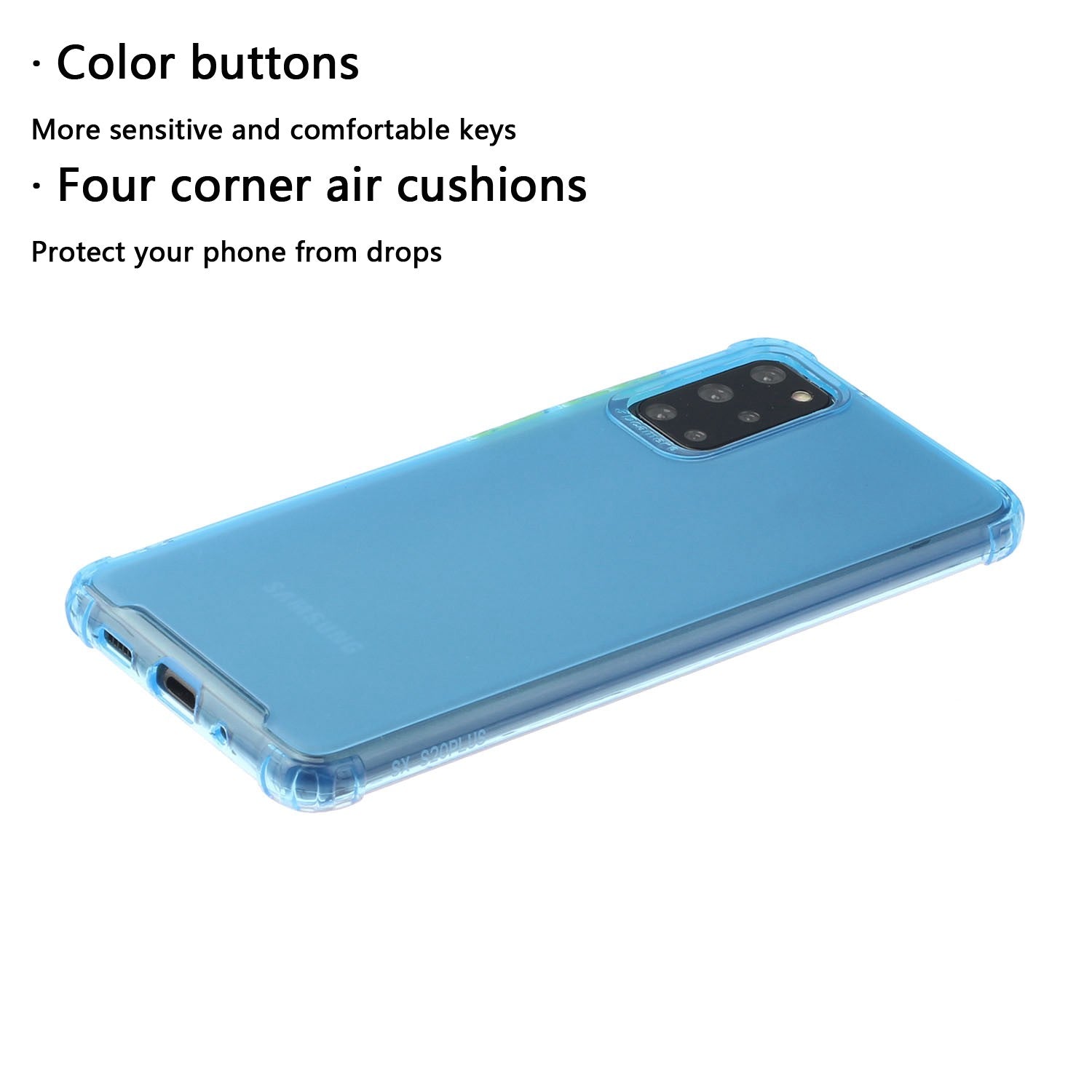 Soft Drop-proof Matte TPU Phone Case for Samsung Galaxy S20 Plus - Baby Blue