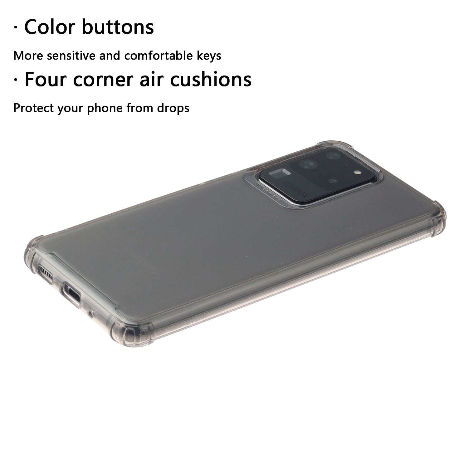 Drop-proof Matte TPU Phone Case for Samsung Galaxy S20 Ultra - Grey