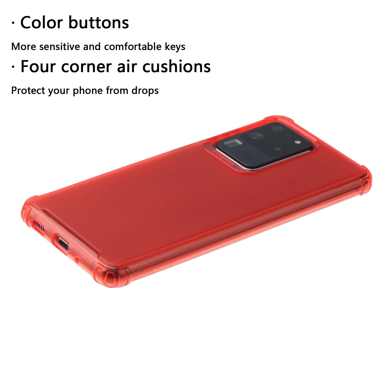 Drop-proof Matte TPU Phone Case for Samsung Galaxy S20 Ultra - Red