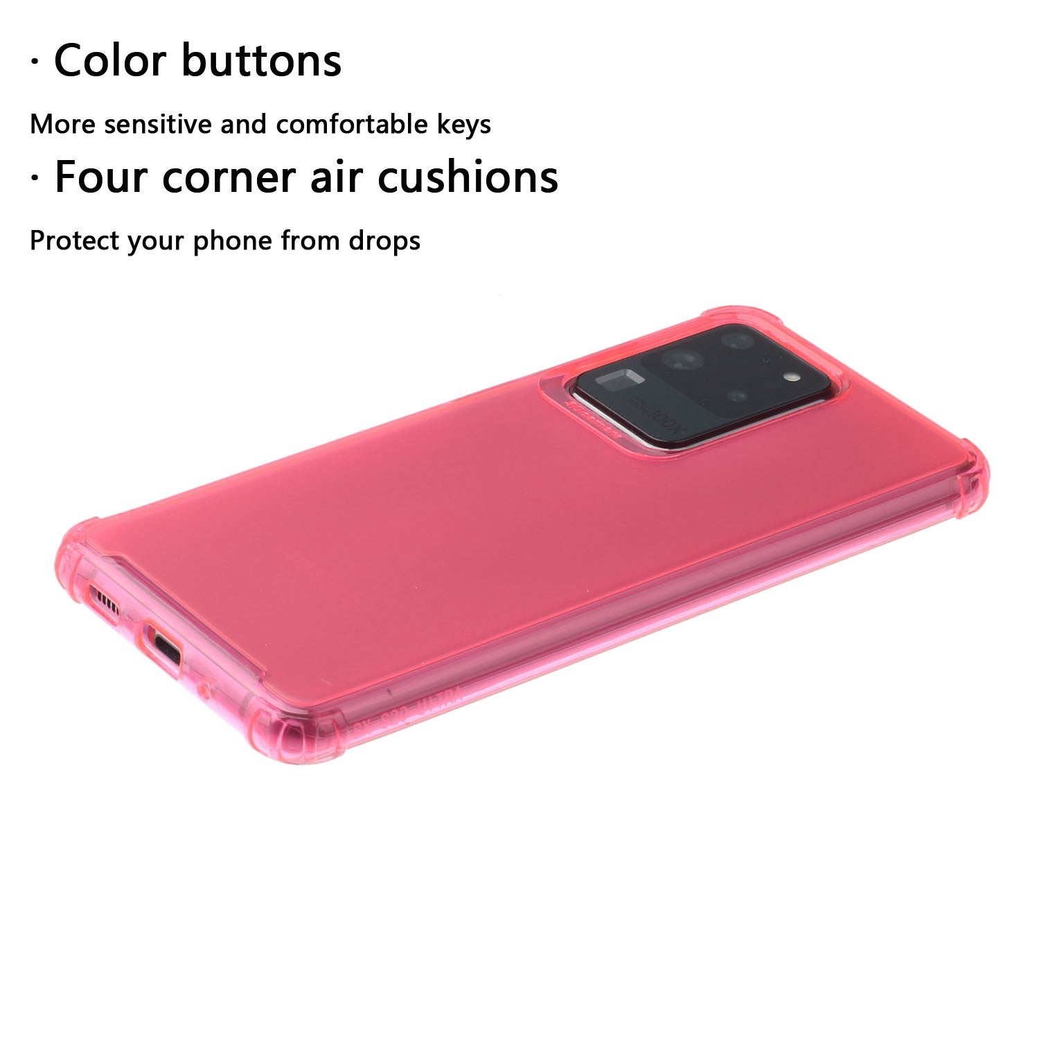 Drop-proof Matte TPU Phone Case for Samsung Galaxy S20 Ultra - Rose