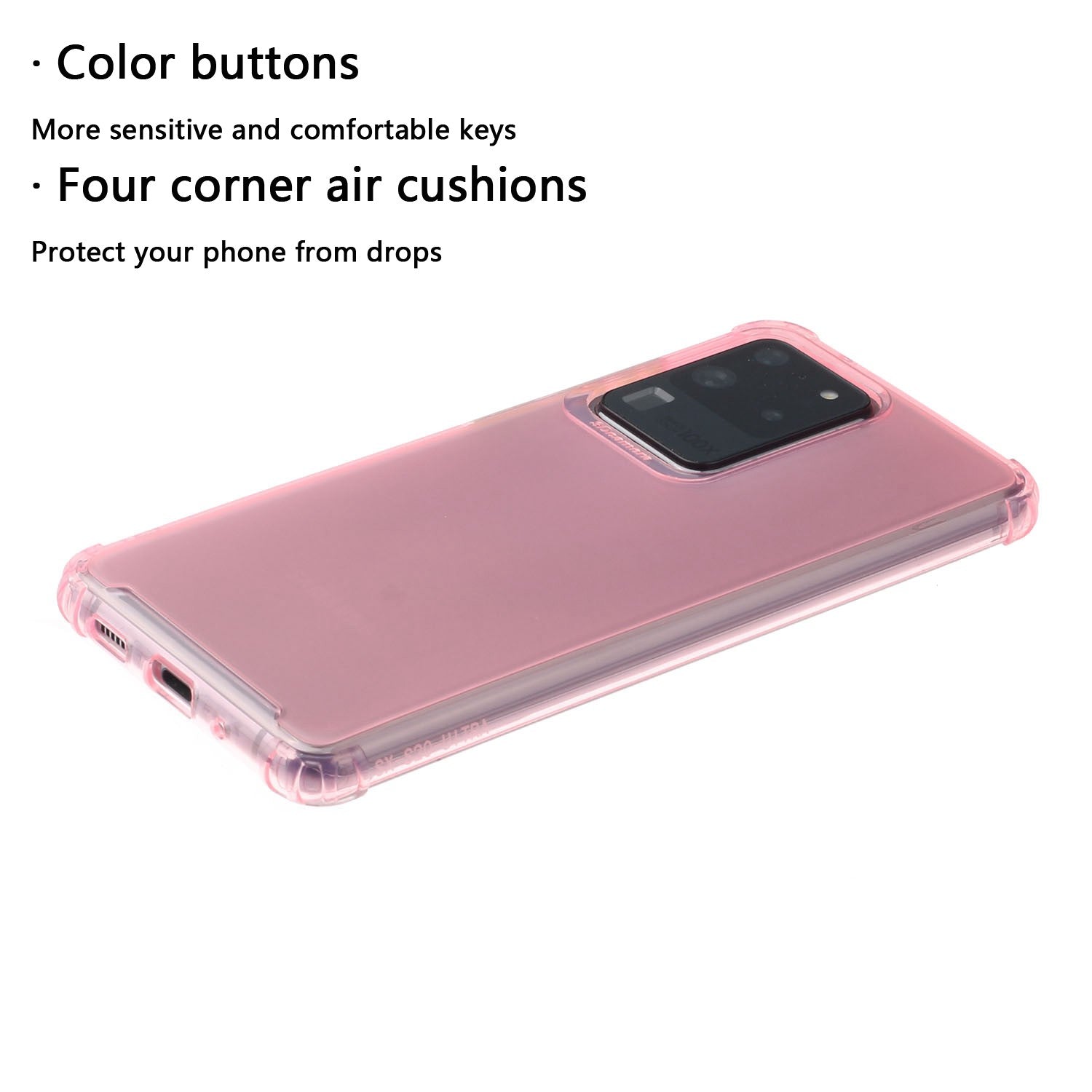 Drop-proof Matte TPU Phone Case for Samsung Galaxy S20 Ultra - Pink