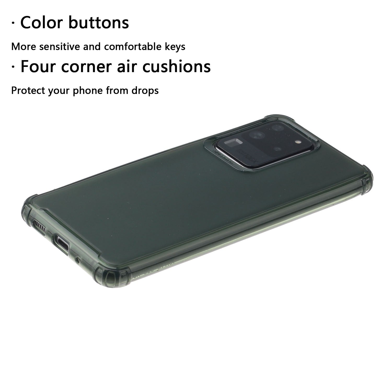 Drop-proof Matte TPU Phone Case for Samsung Galaxy S20 Ultra - Dark Green