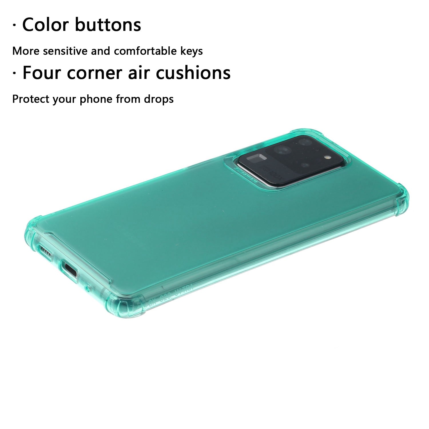 Drop-proof Matte TPU Phone Case for Samsung Galaxy S20 Ultra - Cyan