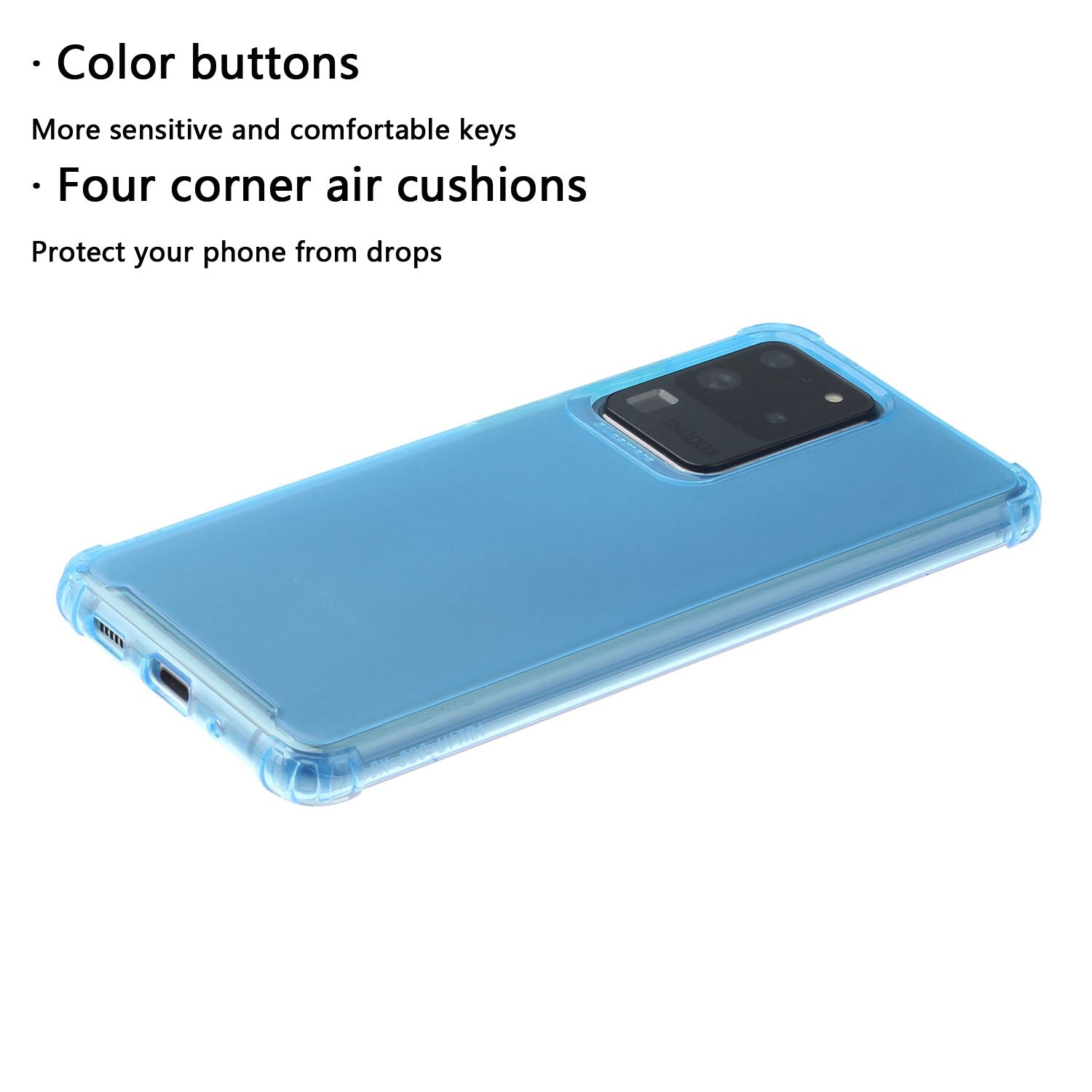 Drop-proof Matte TPU Phone Case for Samsung Galaxy S20 Ultra - Baby Blue