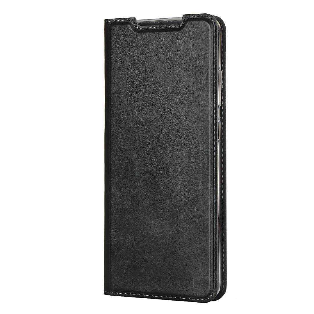 Leather Stand Case with Card Slot for Samsung Galaxy S20 Ultra - Black