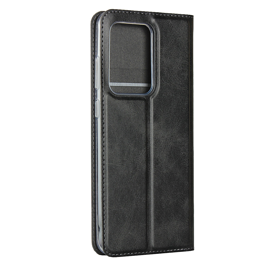 Leather Stand Case with Card Slot for Samsung Galaxy S20 Ultra - Black