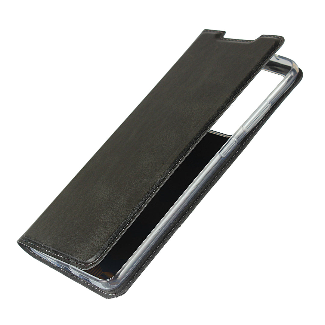 Leather Stand Case with Card Slot for Samsung Galaxy S20 Ultra - Black