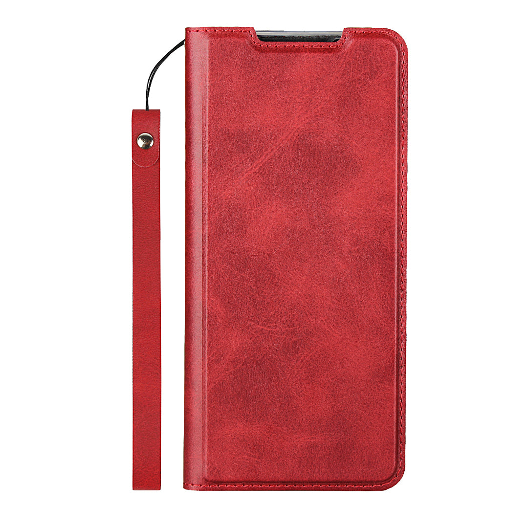 Leather Stand Case with Card Slot for Samsung Galaxy S20 Ultra - Red