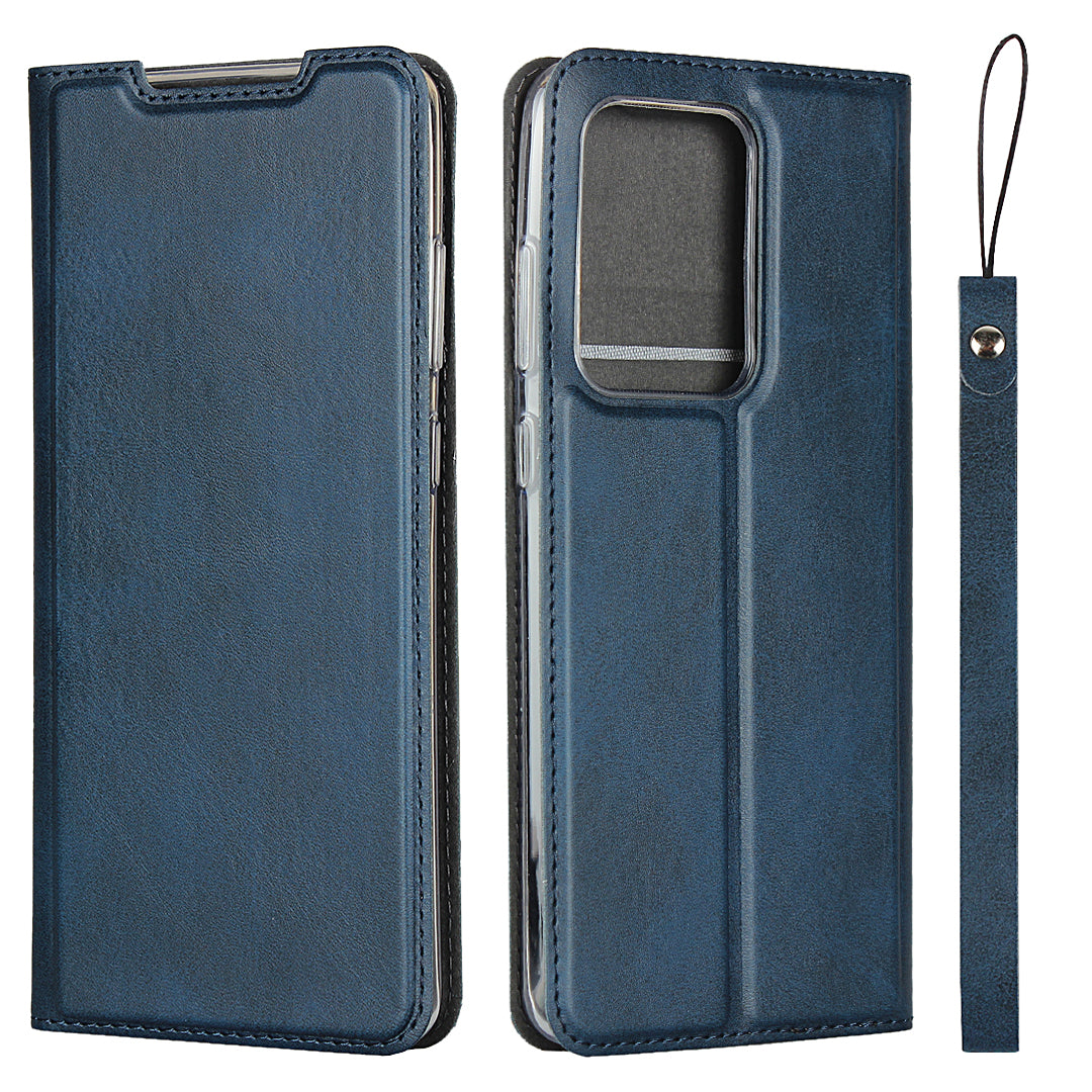 Leather Stand Case with Card Slot for Samsung Galaxy S20 Ultra - Blue