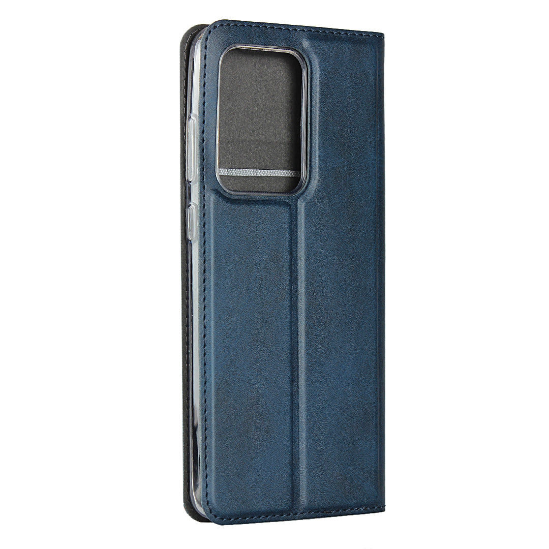 Leather Stand Case with Card Slot for Samsung Galaxy S20 Ultra - Blue