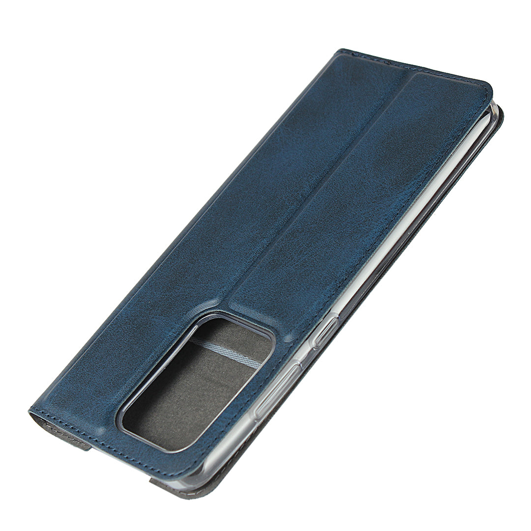 Leather Stand Case with Card Slot for Samsung Galaxy S20 Ultra - Blue