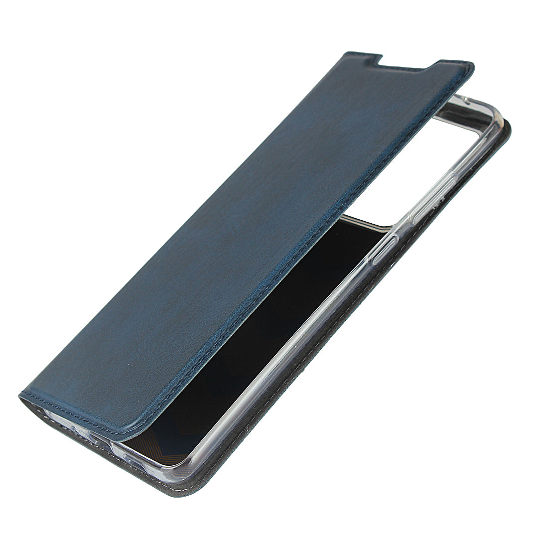 Leather Stand Case with Card Slot for Samsung Galaxy S20 Ultra - Blue