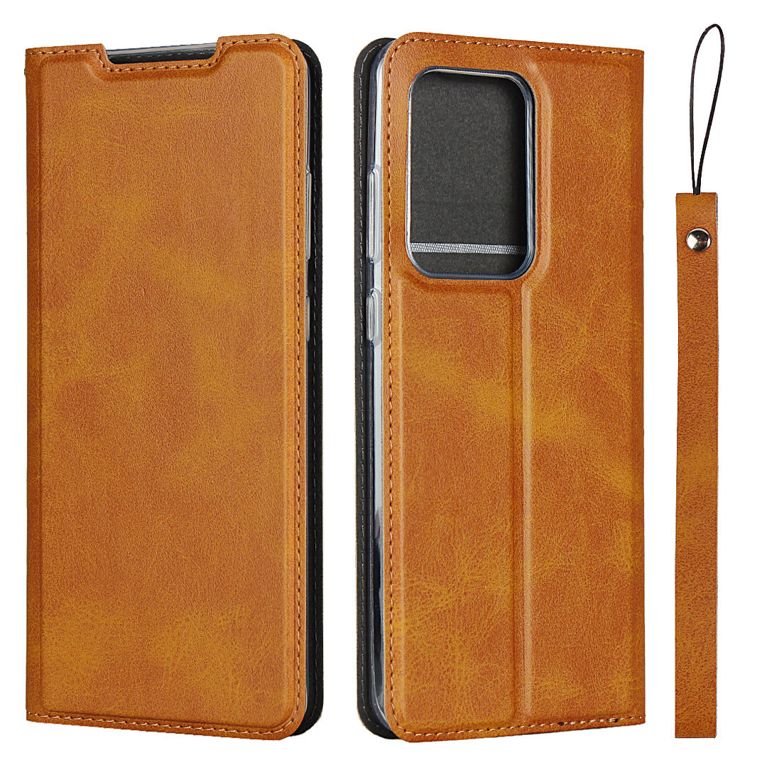 Leather Stand Case with Card Slot for Samsung Galaxy S20 Ultra - Brown