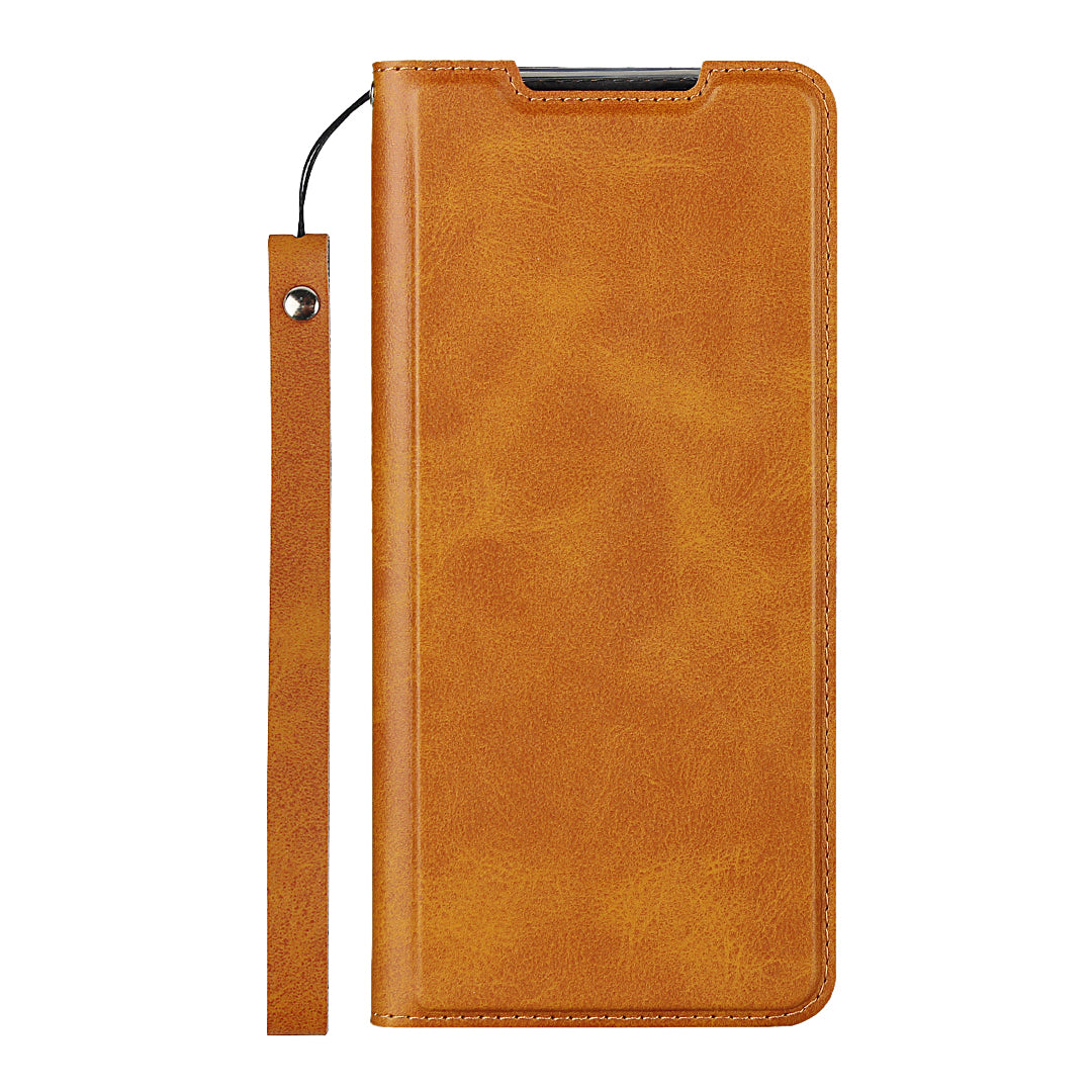 Leather Stand Case with Card Slot for Samsung Galaxy S20 Ultra - Brown