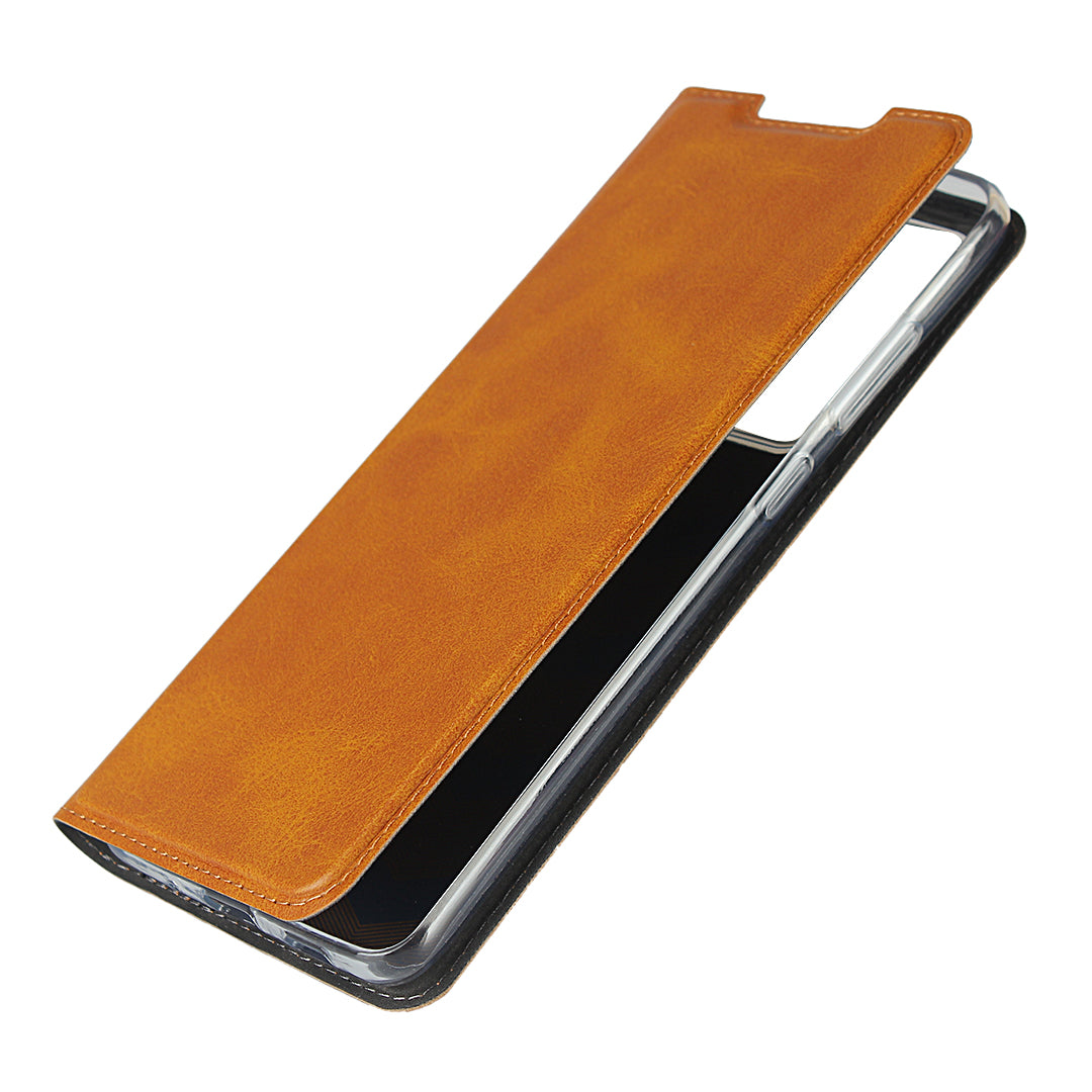 Leather Stand Case with Card Slot for Samsung Galaxy S20 Ultra - Brown