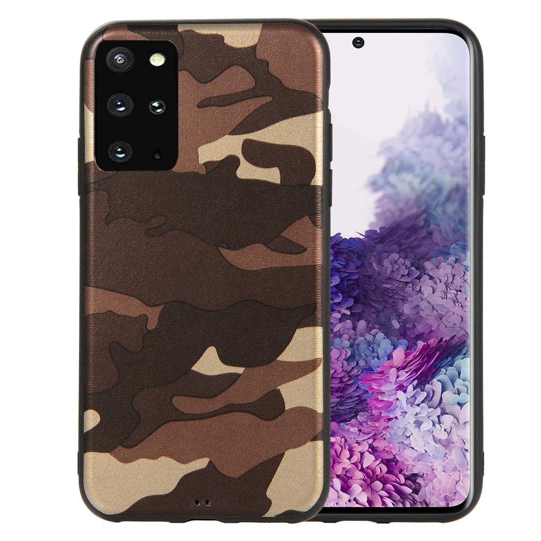 Camouflage Pattern TPU Shell Case for Samsung Galaxy S20 Plus - Brown