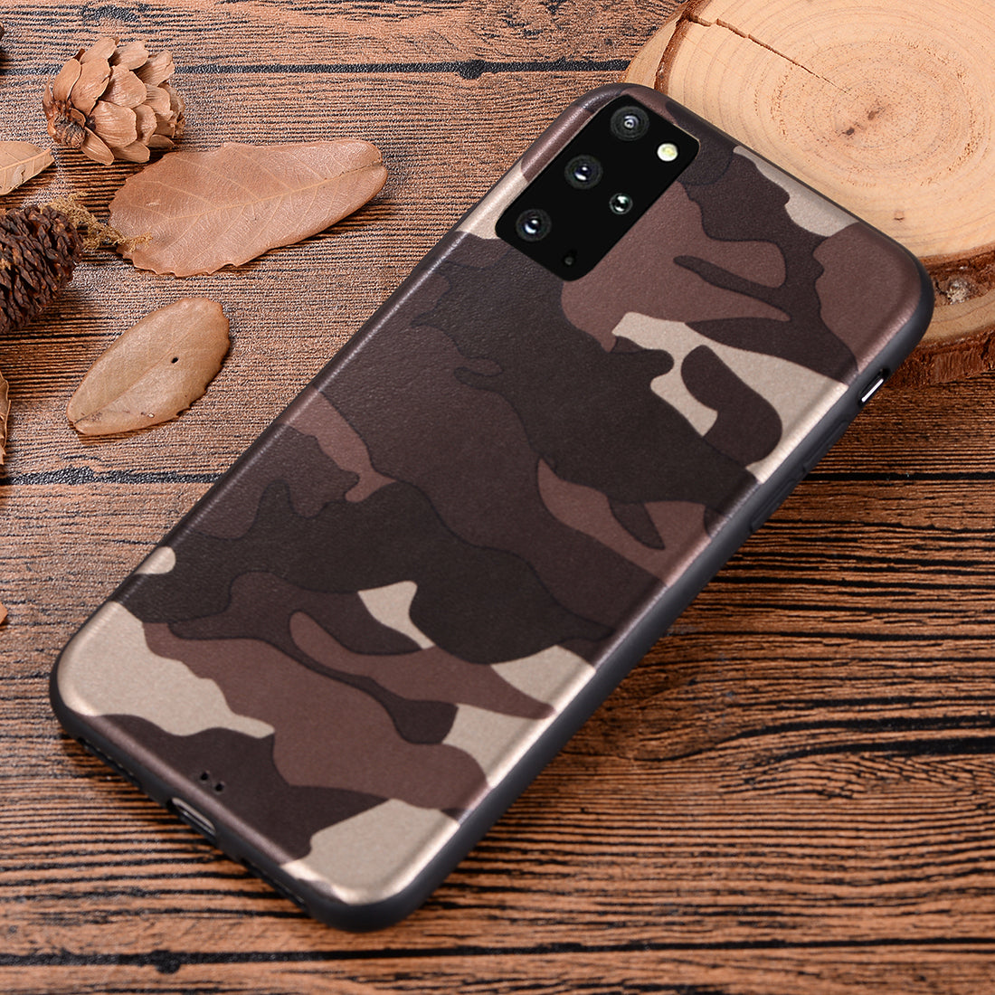 Camouflage Pattern TPU Shell Case for Samsung Galaxy S20 Plus - Brown