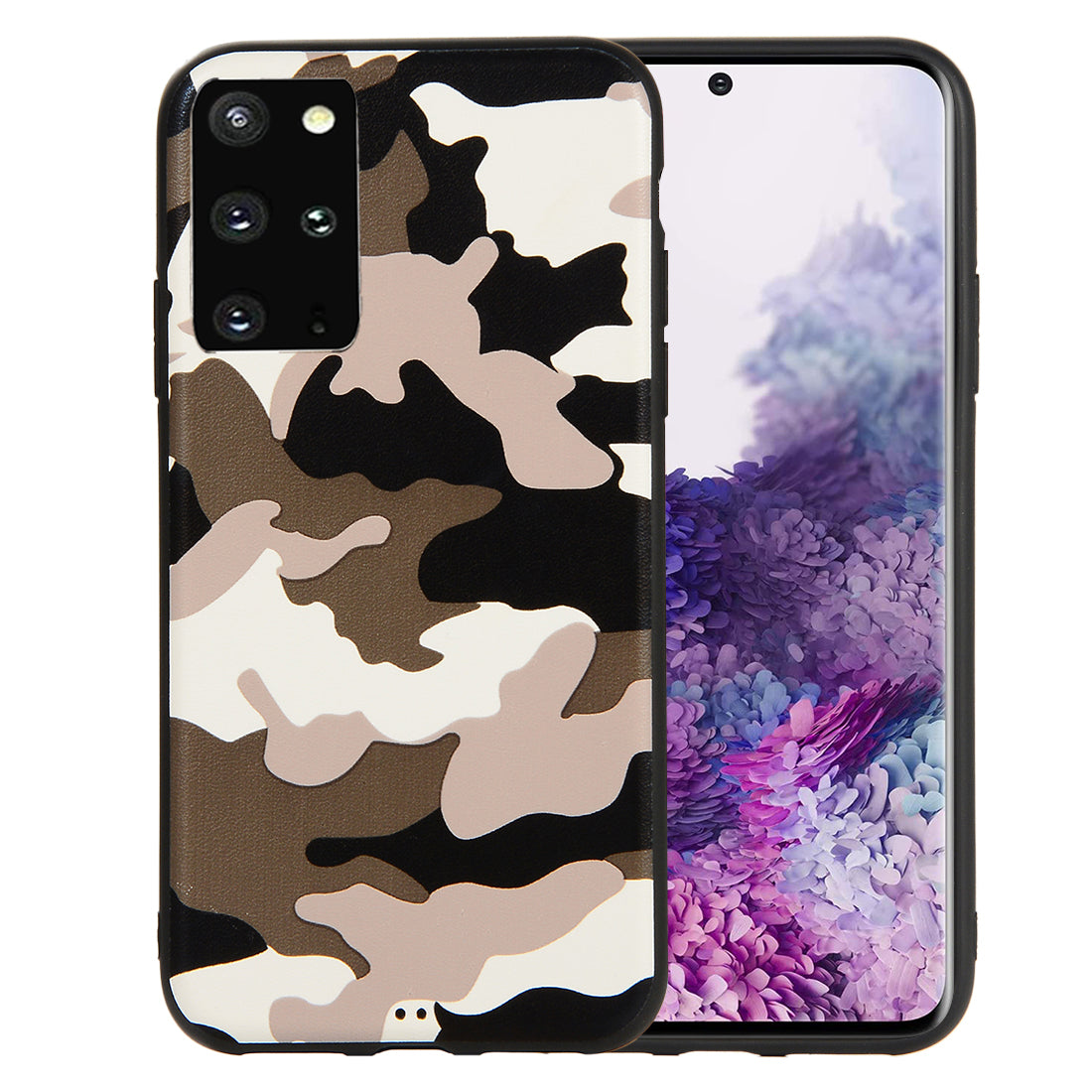 Camouflage Pattern TPU Shell Case for Samsung Galaxy S20 Plus - White