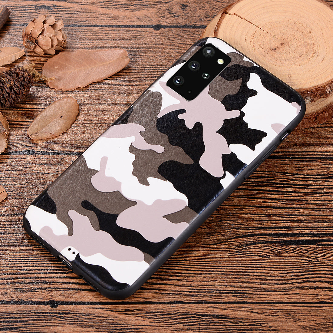 Camouflage Pattern TPU Shell Case for Samsung Galaxy S20 Plus - White