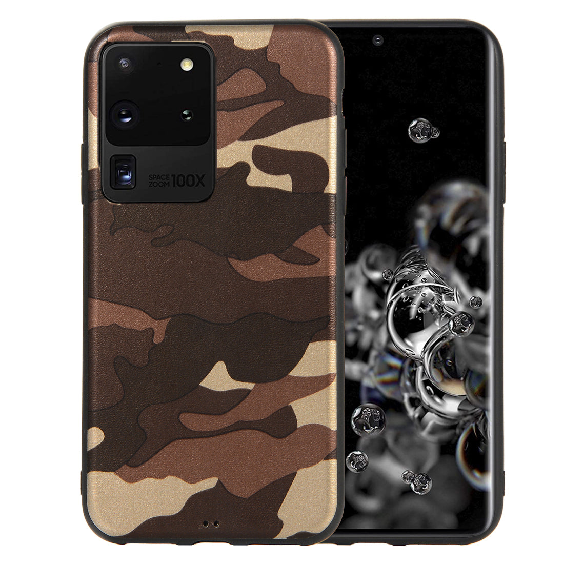 Camouflage Pattern TPU Back Case for Samsung Galaxy S20 Ultra - Brown