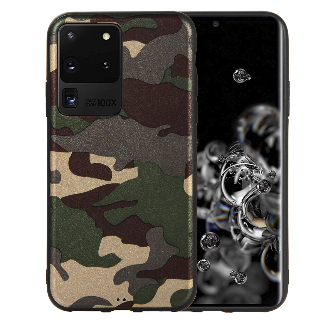 Camouflage Pattern TPU Back Case for Samsung Galaxy S20 Ultra - Green