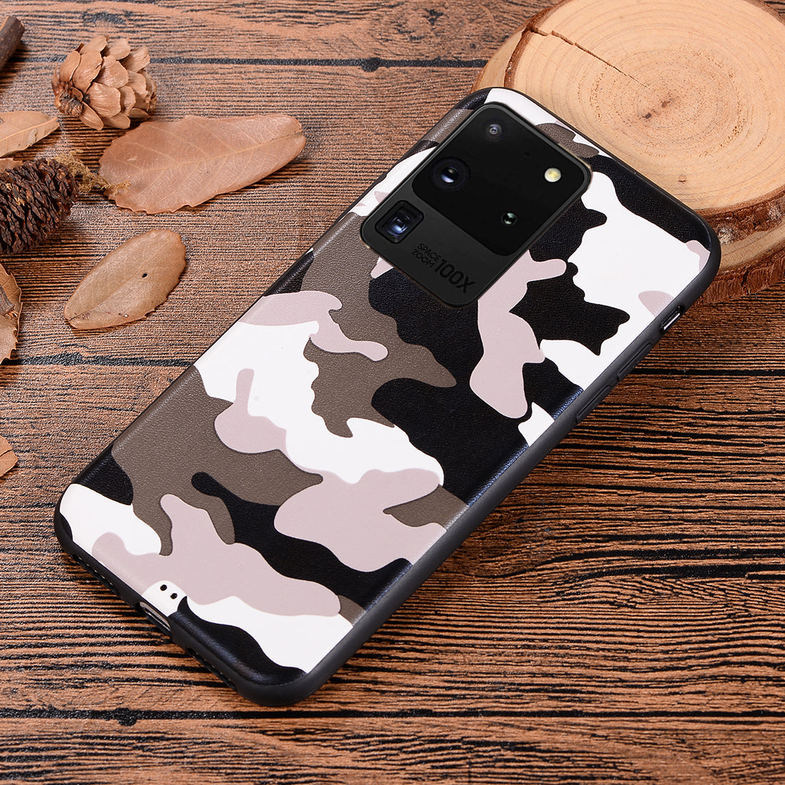 Camouflage Pattern TPU Back Case for Samsung Galaxy S20 Ultra - White