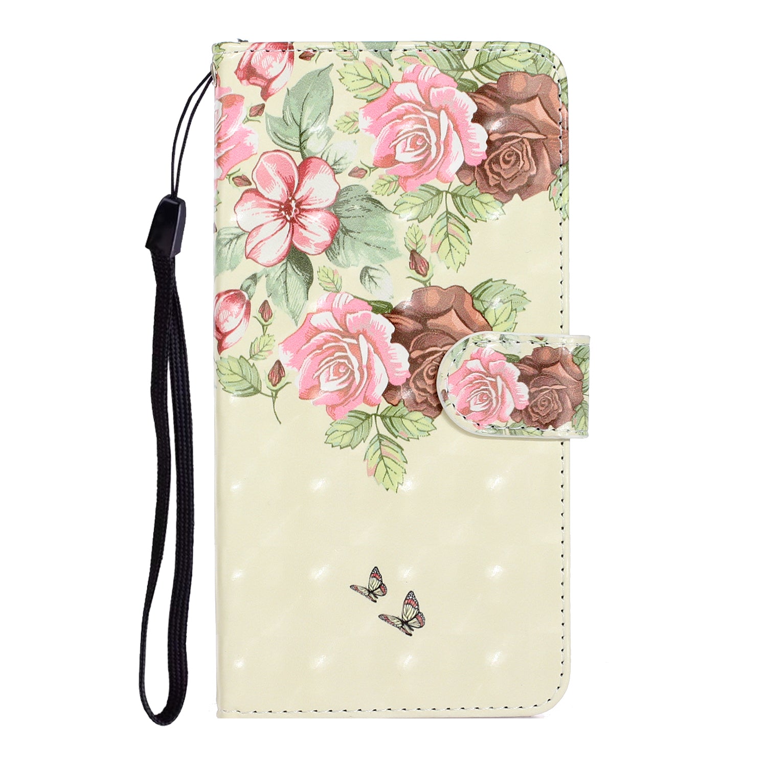 Light Spot Decor Patterned PU Leather Wallet Case Phone Covering for Samsung Galaxy S20 Ultra - Peony