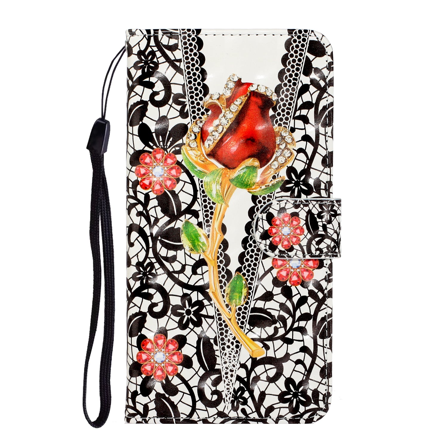 Light Spot Decor Patterned PU Leather Wallet Case Phone Covering for Samsung Galaxy S20 Ultra - Diamond Rose