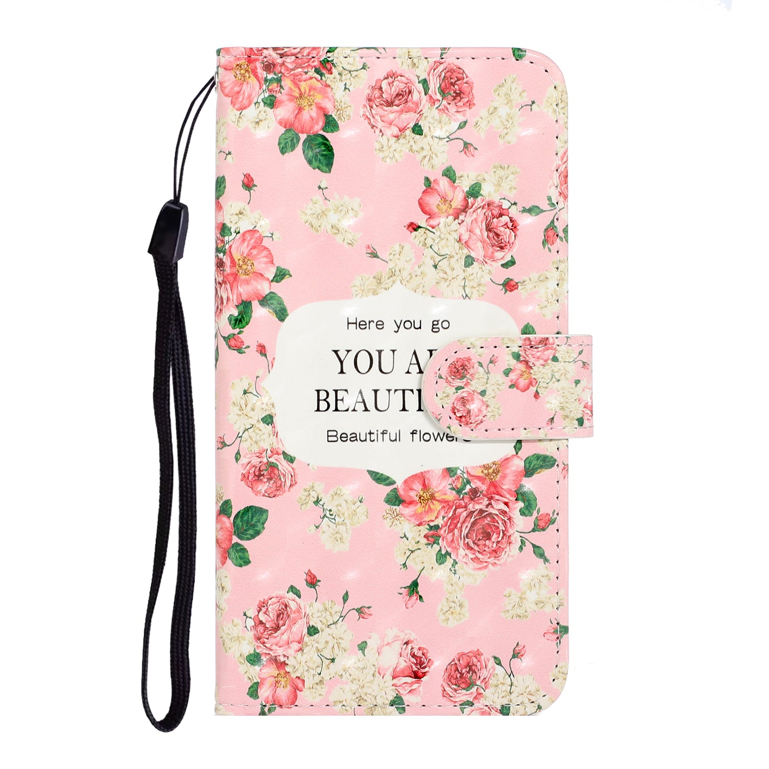 Light Spot Decor Patterned PU Leather Wallet Case Phone Covering for Samsung Galaxy S20 Ultra - Beautiful Flower