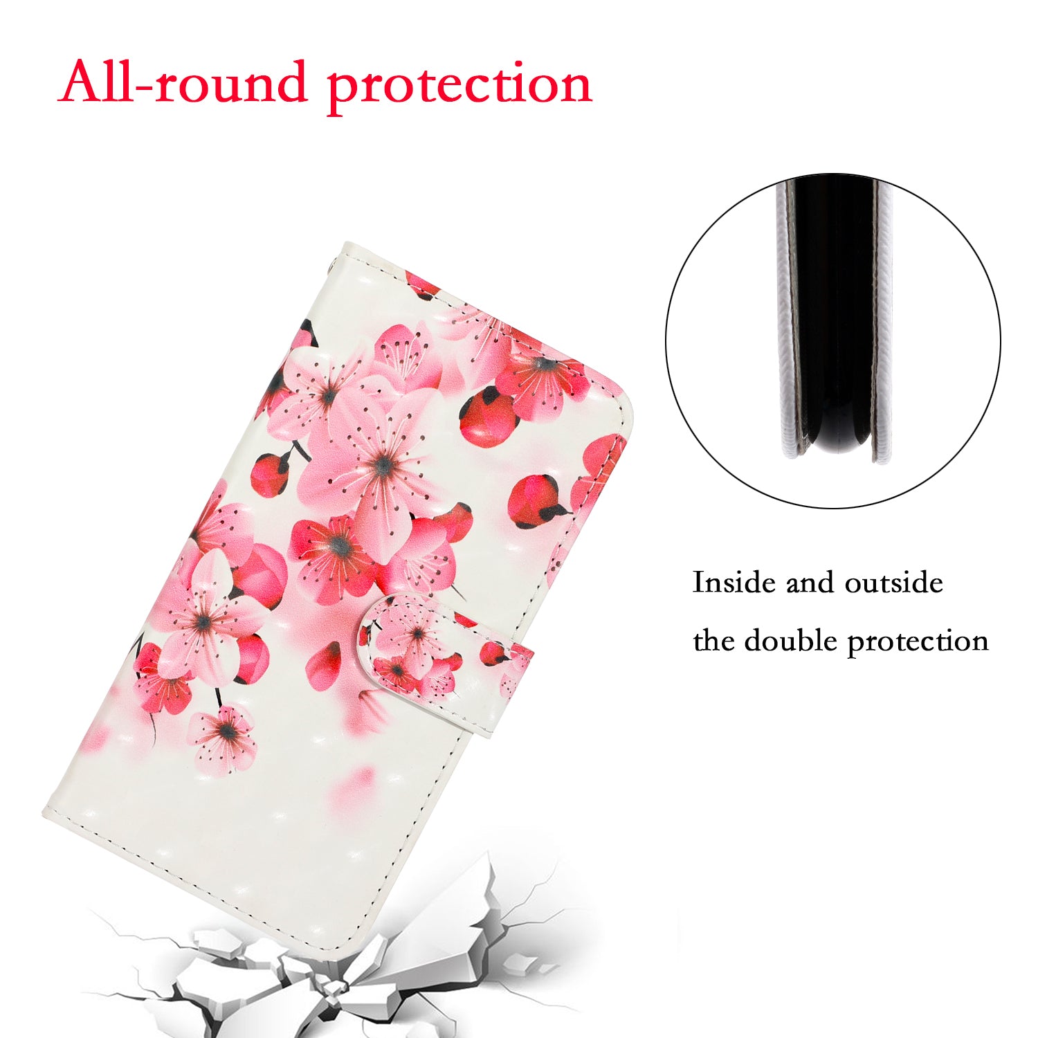 Light Spot Decor Patterned PU Leather Wallet Case Phone Covering for Samsung Galaxy S20 Ultra - Vivid Flower