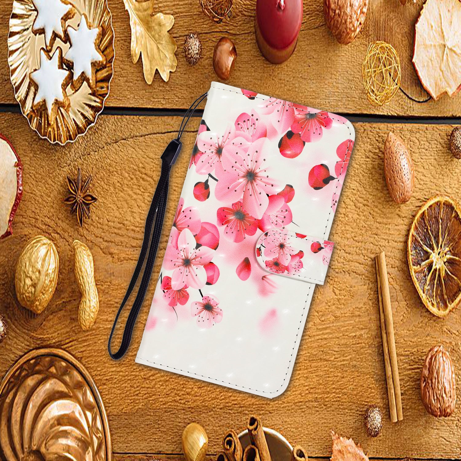 Light Spot Decor Patterned PU Leather Wallet Case Phone Covering for Samsung Galaxy S20 Ultra - Vivid Flower