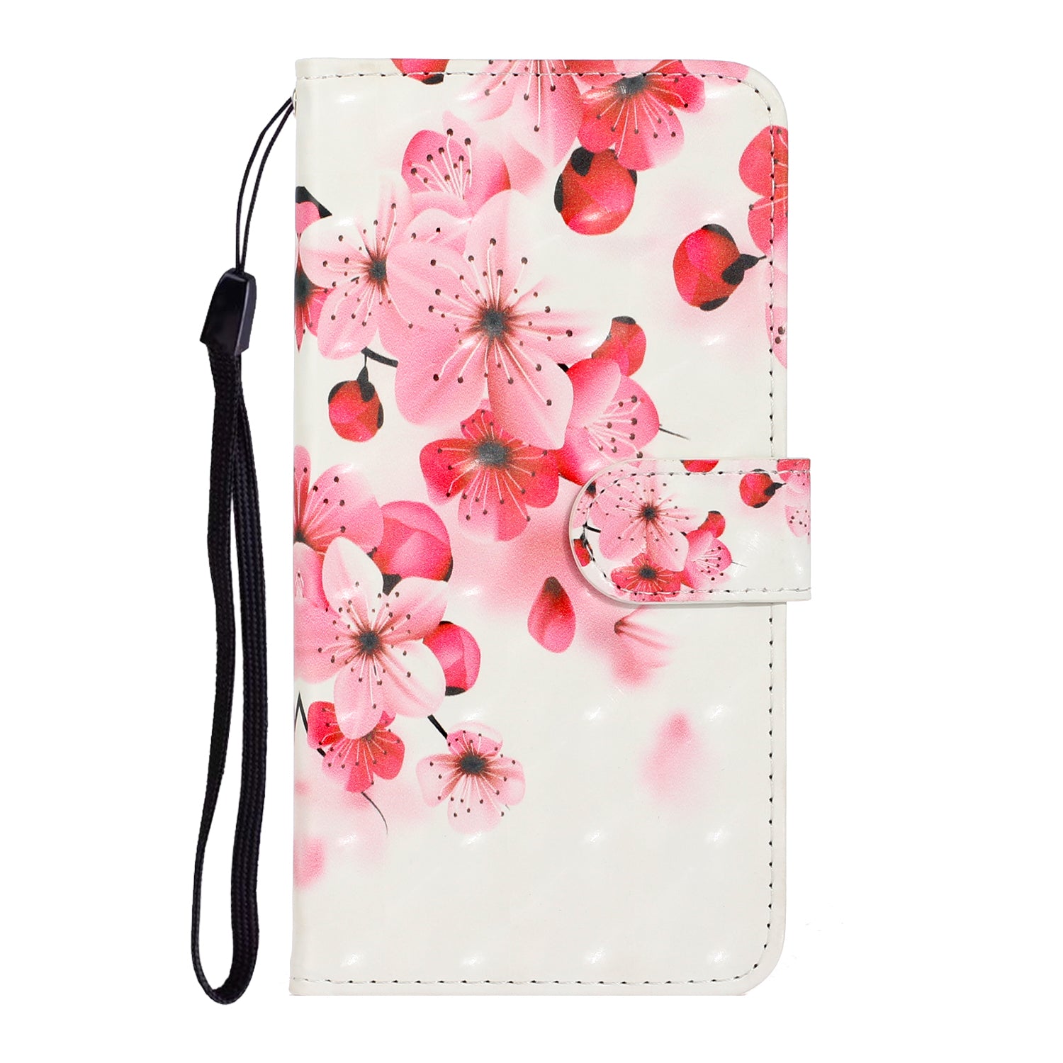 Light Spot Decor Patterned Leather Wallet Cover for Samsung Galaxy S20 4G/S20 5G - Peach Blossom