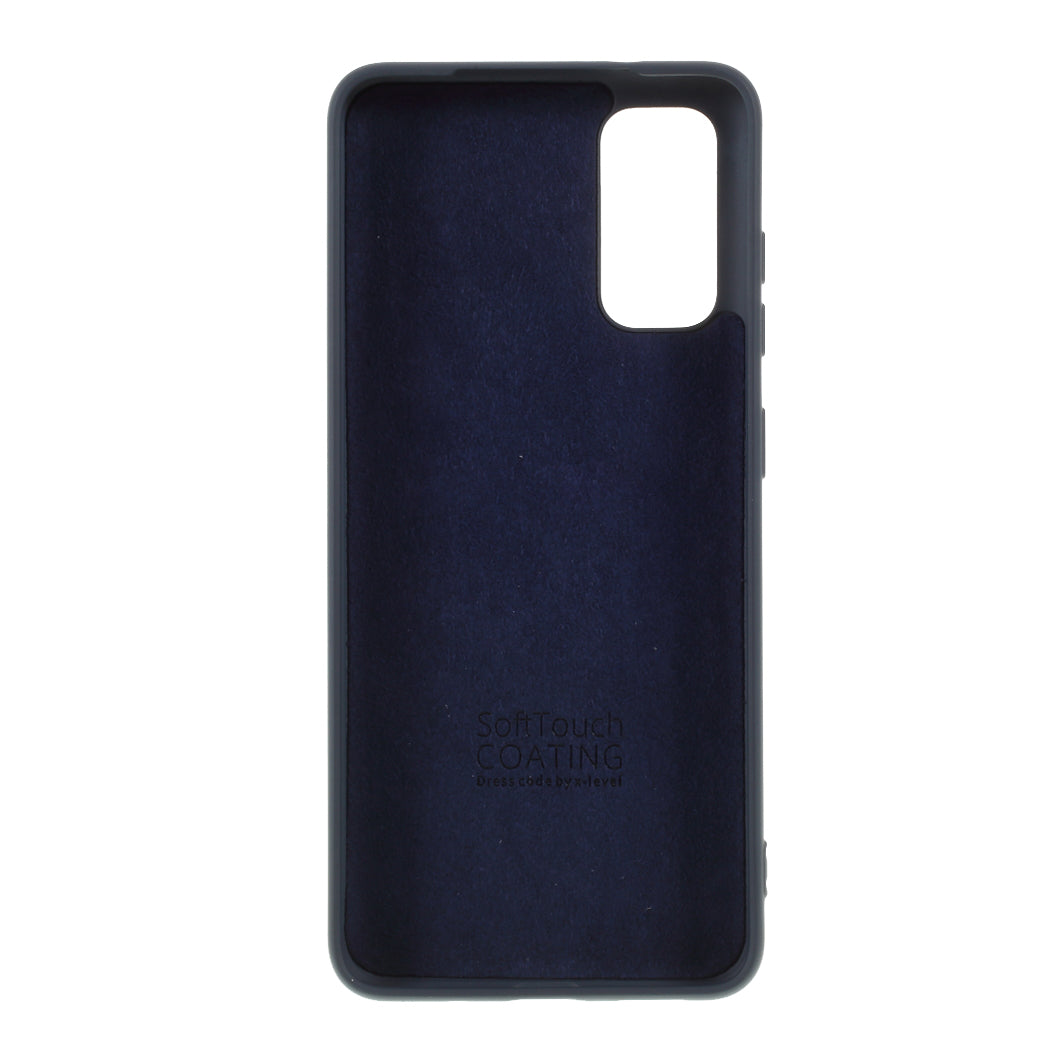 X-LEVEL Dynamic Series Liquid Silicone Soft Cover Shell for Samsung Galaxy S20 4G/S20 5G - Dark Blue