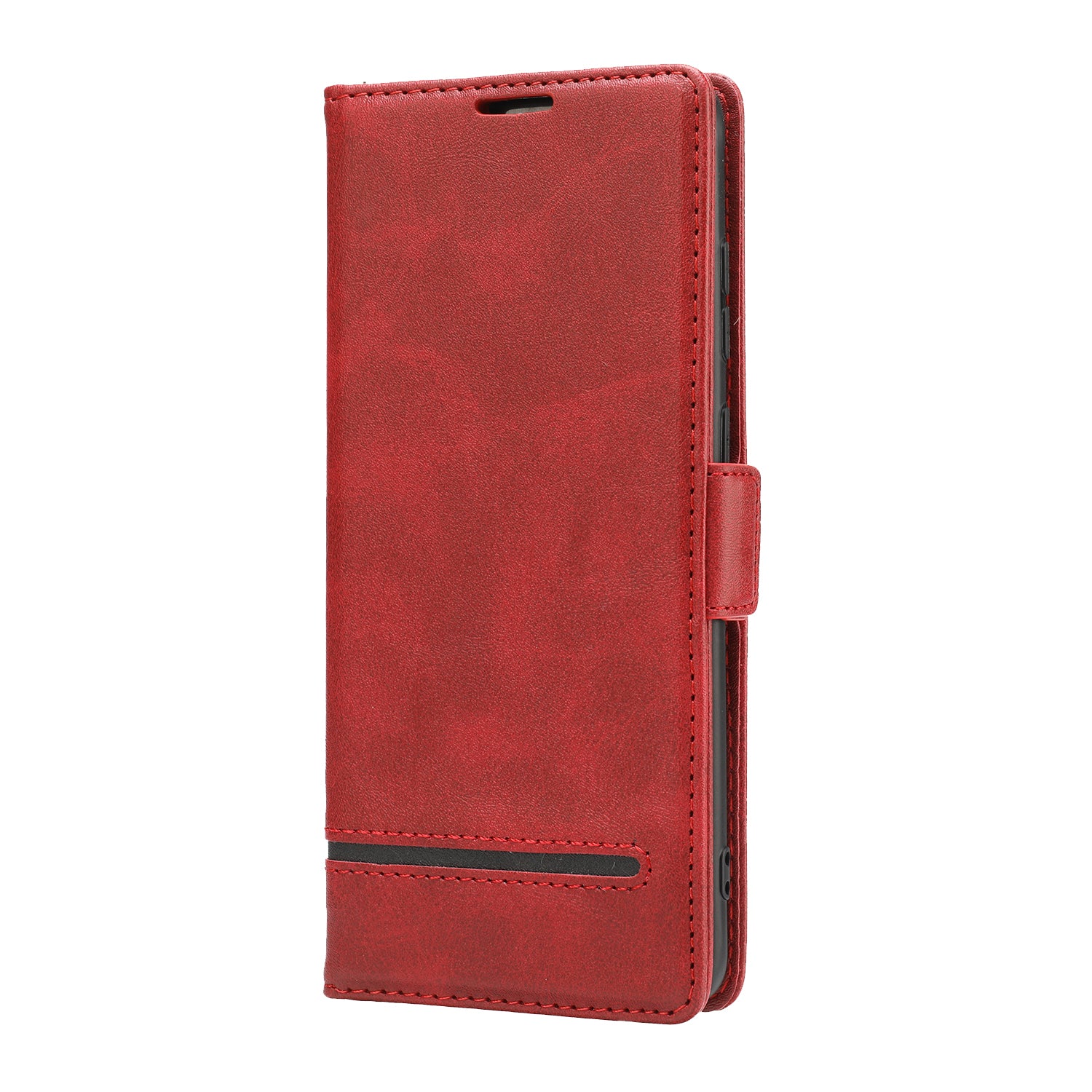 Magnetic Leather Protective Cover Wallet Shell for Samsung Galaxy S20 Plus - Red